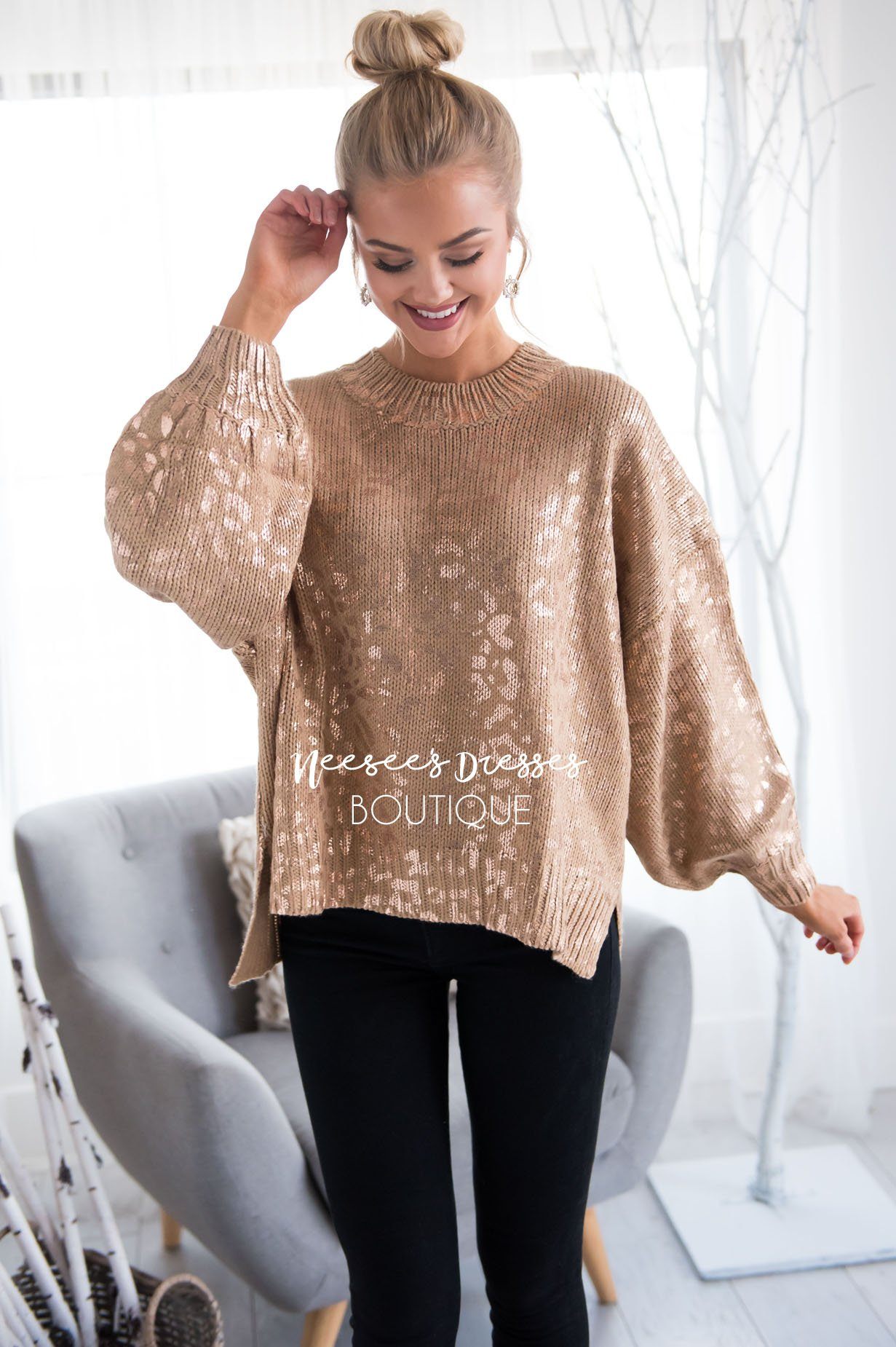 Show Stopper Animal Print Sweater Tops vendor-unknown