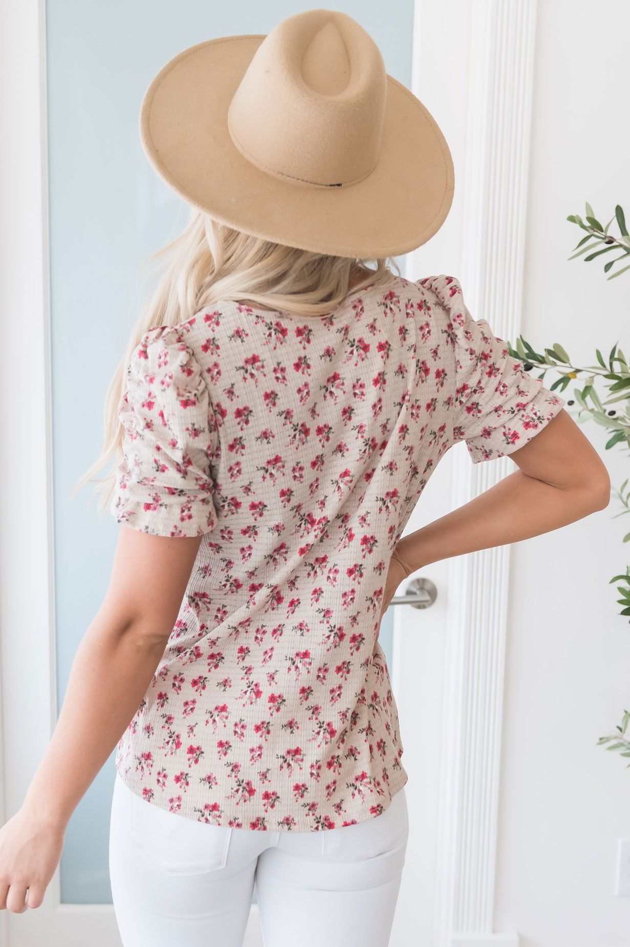 Darling Smile Ruche Sleeve Top Modest Dresses vendor-unknown