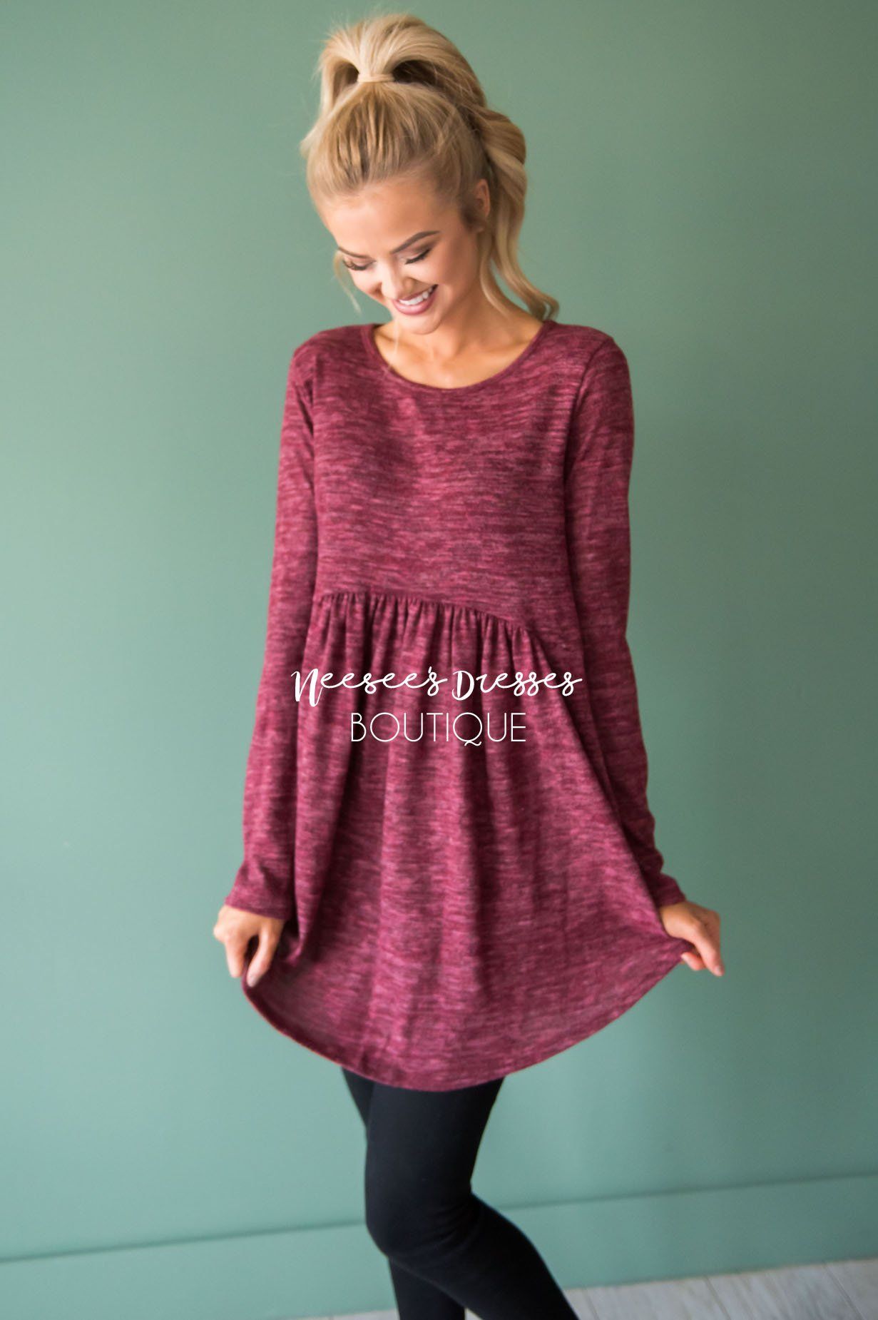 Soft Babydoll Sweater Modest Dresses vendor-unknown