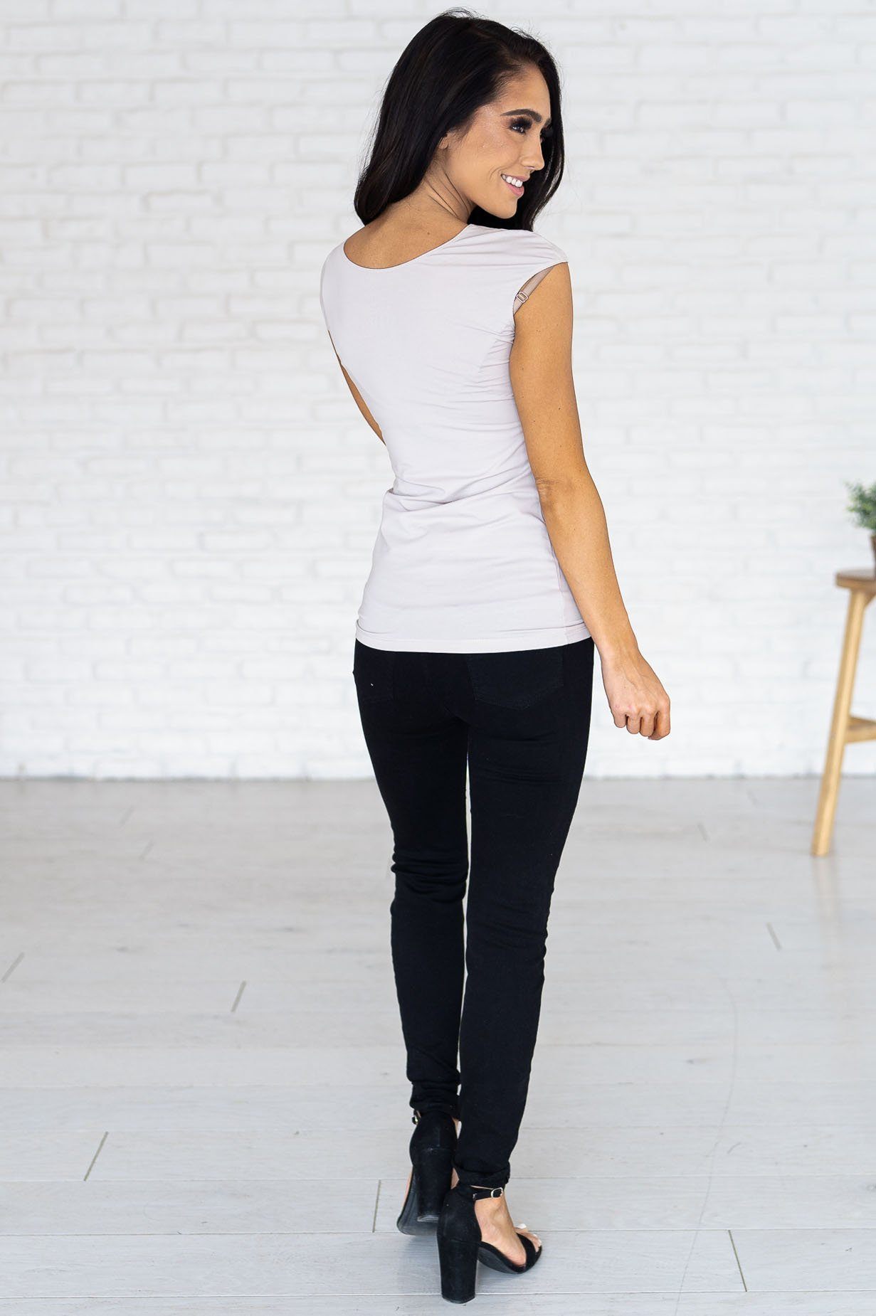 Cap Sleeve Modest Layering Tee Tops vendor-unknown