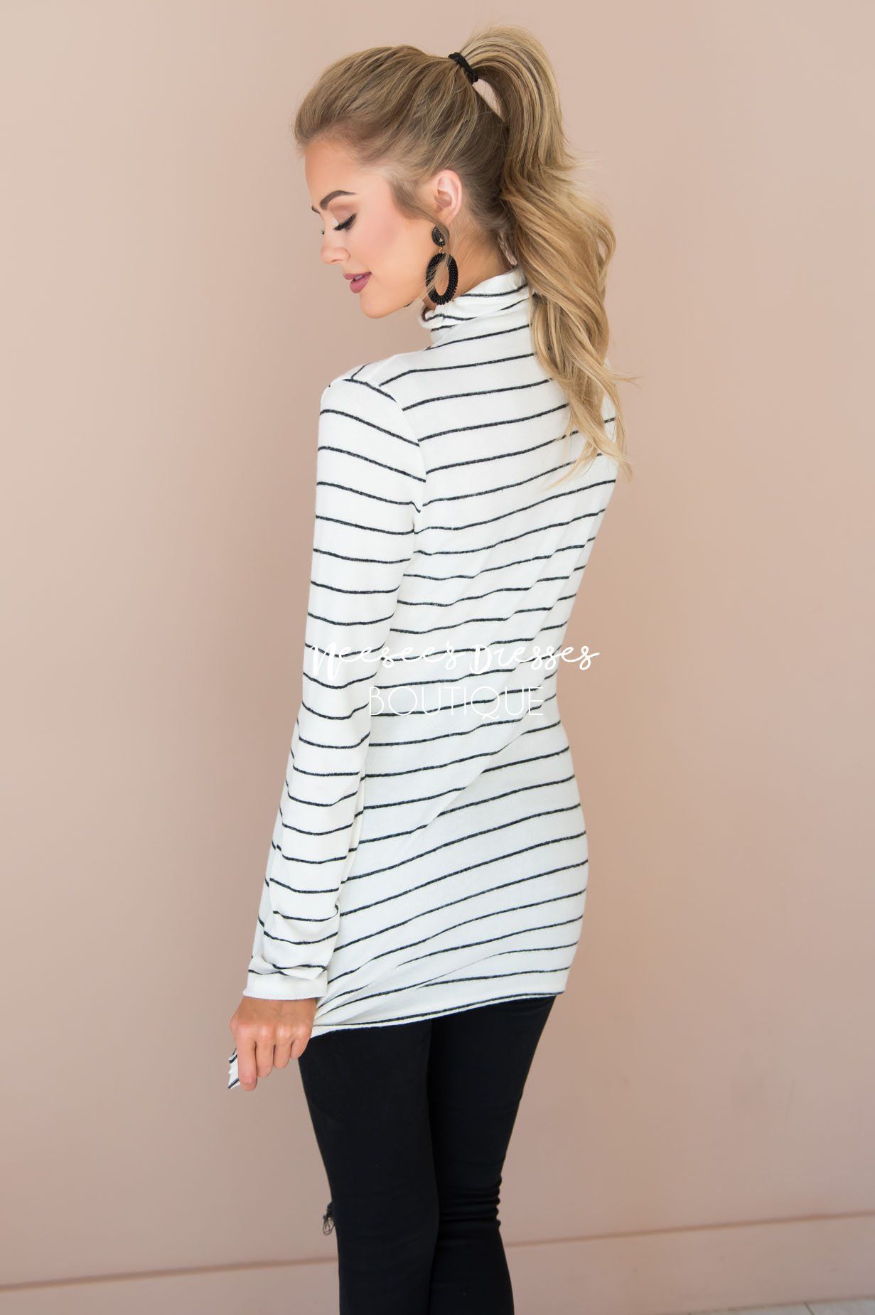 Happy times Striped Sweater Modest Dresses vendor-unknown