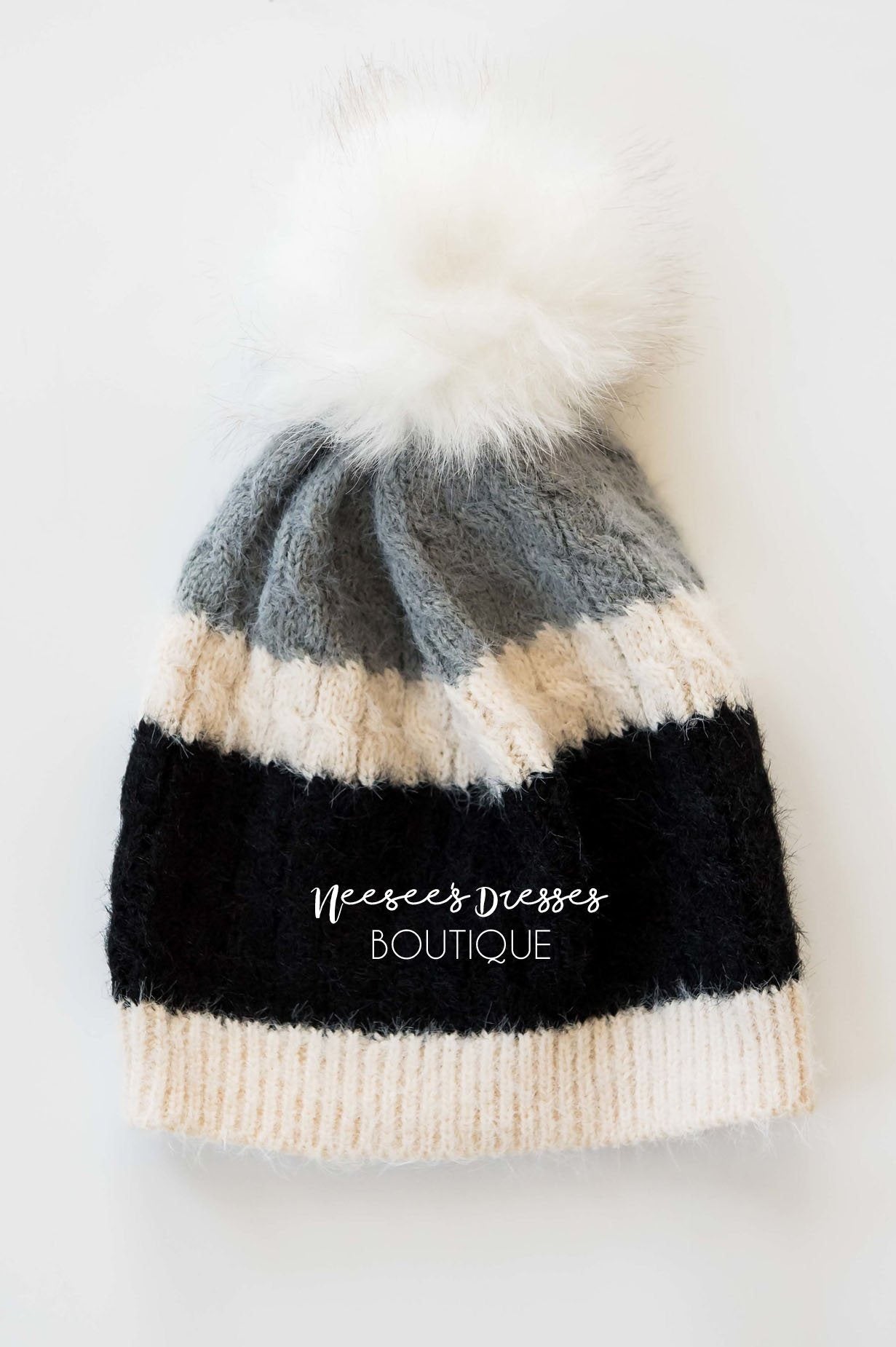 Chase My Heart Mohair Striped Beanie Accessories & Shoes Hana