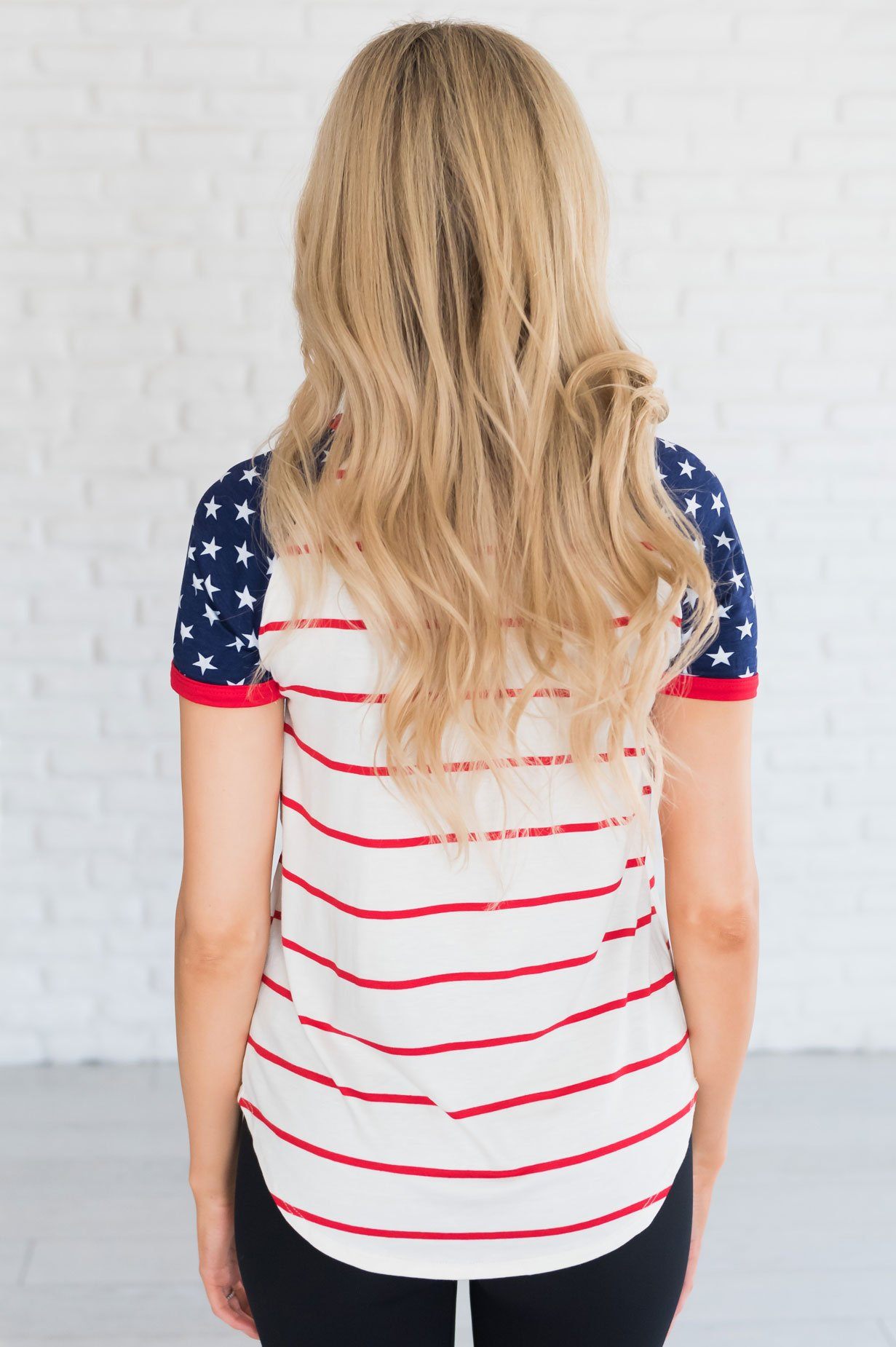 Stripes & Stars Modest Tee Modest Dresses vendor-unknown