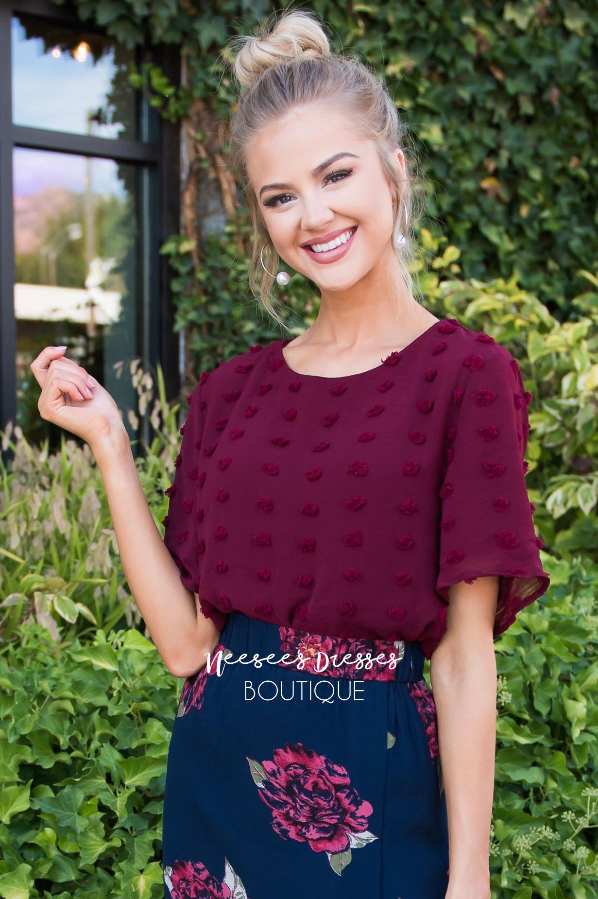 Stunning Swiss Dot Blouse Tops vendor-unknown