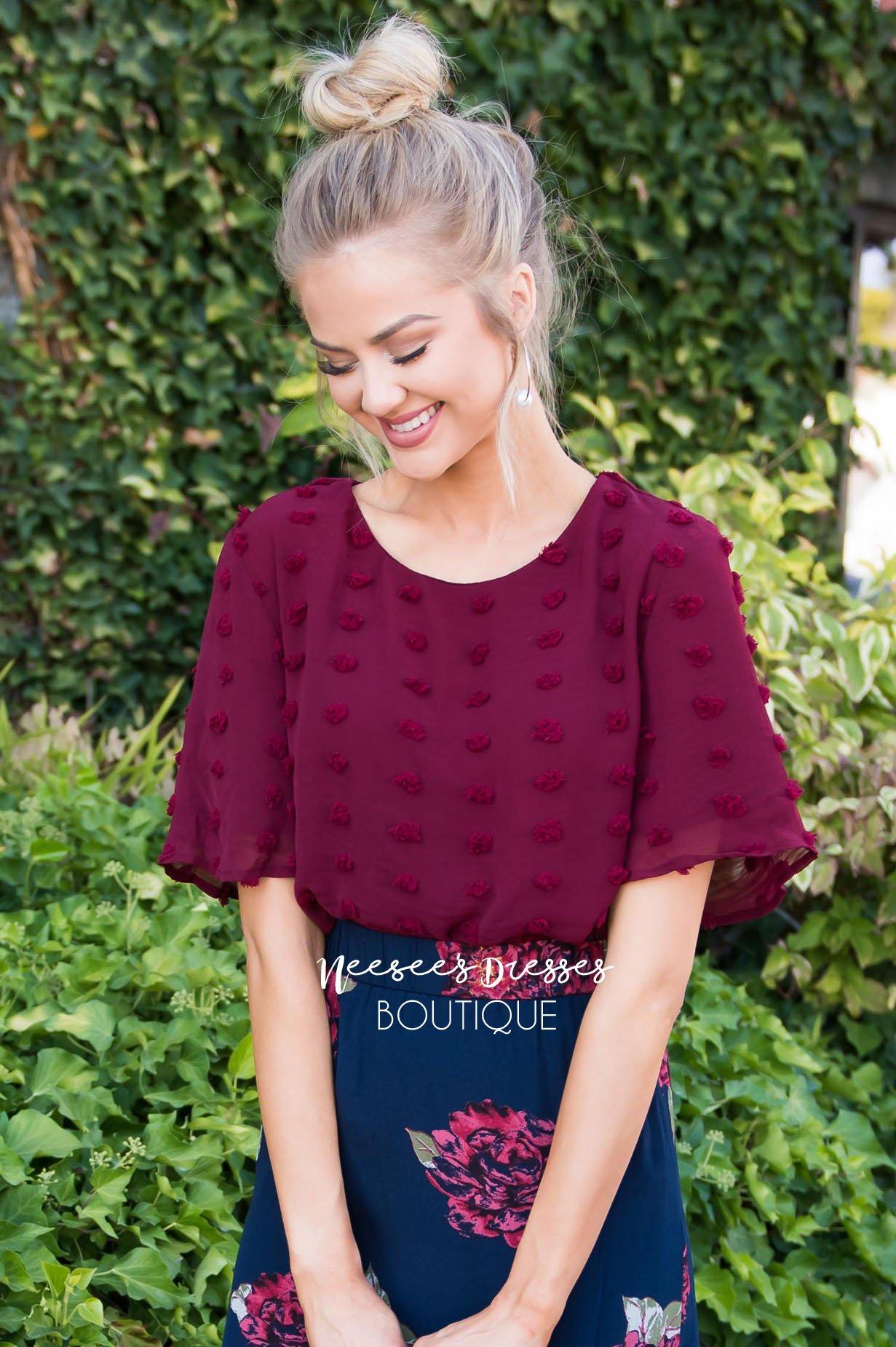 Stunning Swiss Dot Blouse Tops vendor-unknown