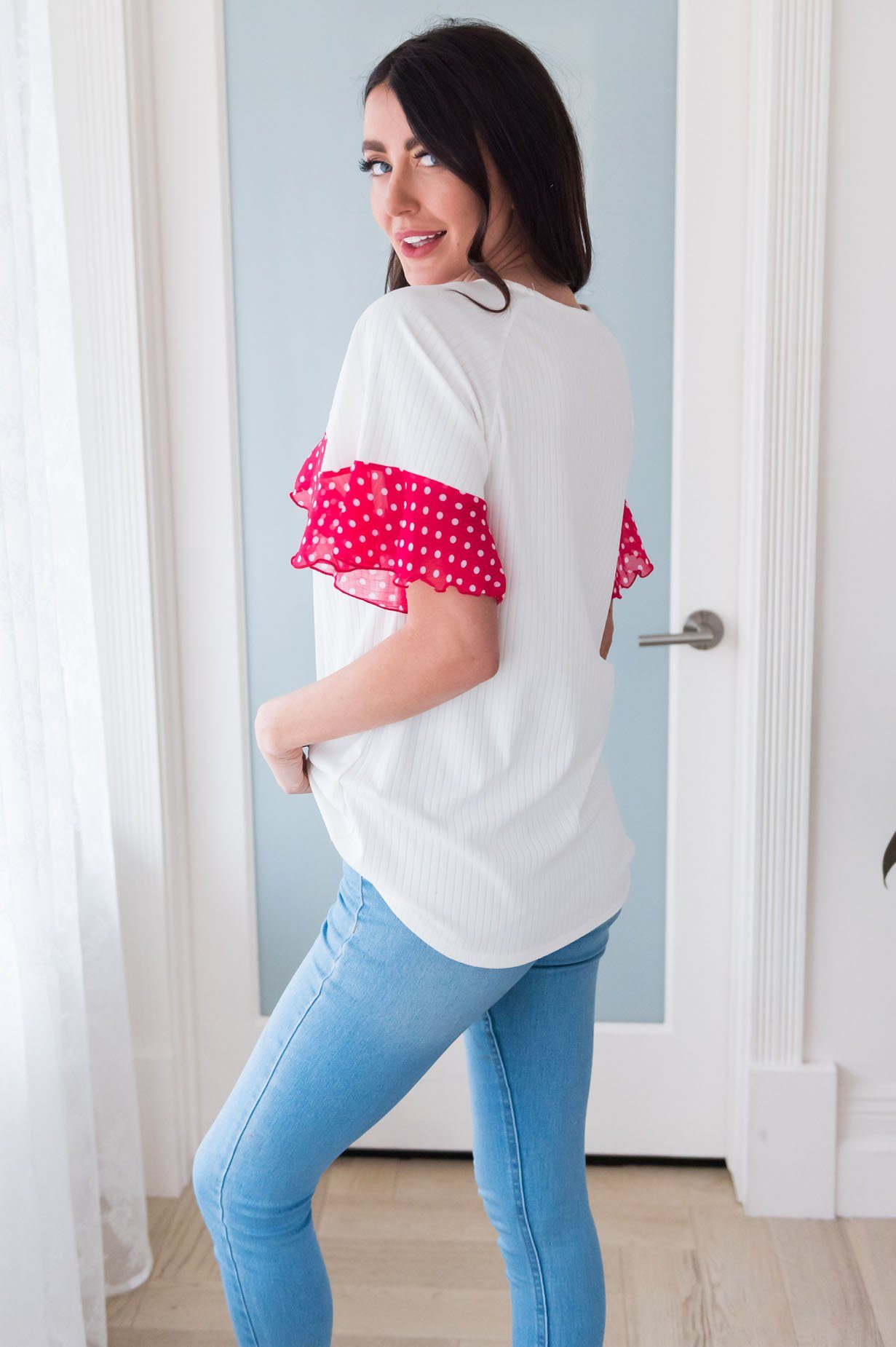 Stylish Splendor Modest Ruffle Top Modest Dresses vendor-unknown