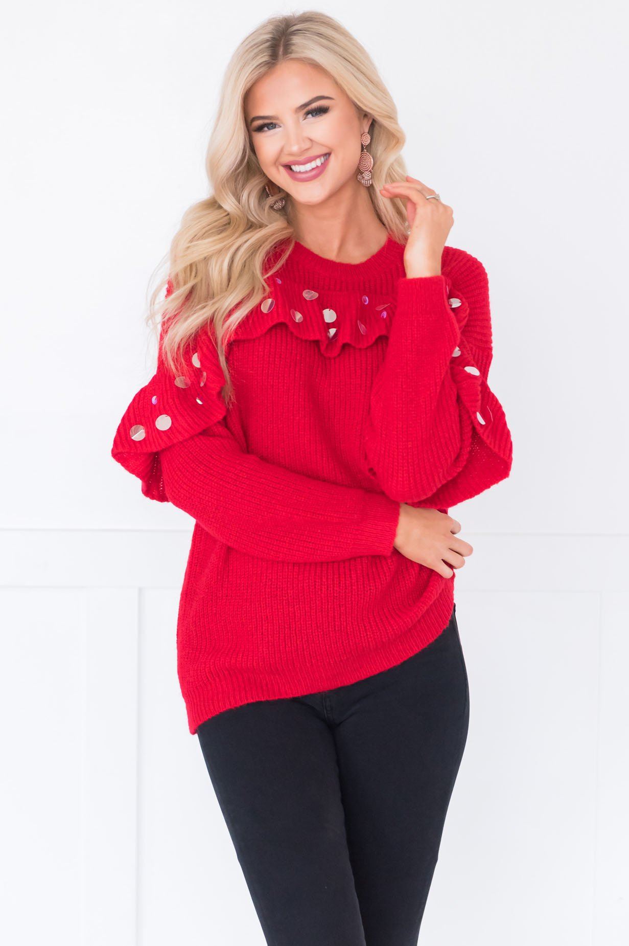 Add A Little Sparkle Modest Sweater Modest Dresses vendor-unknown