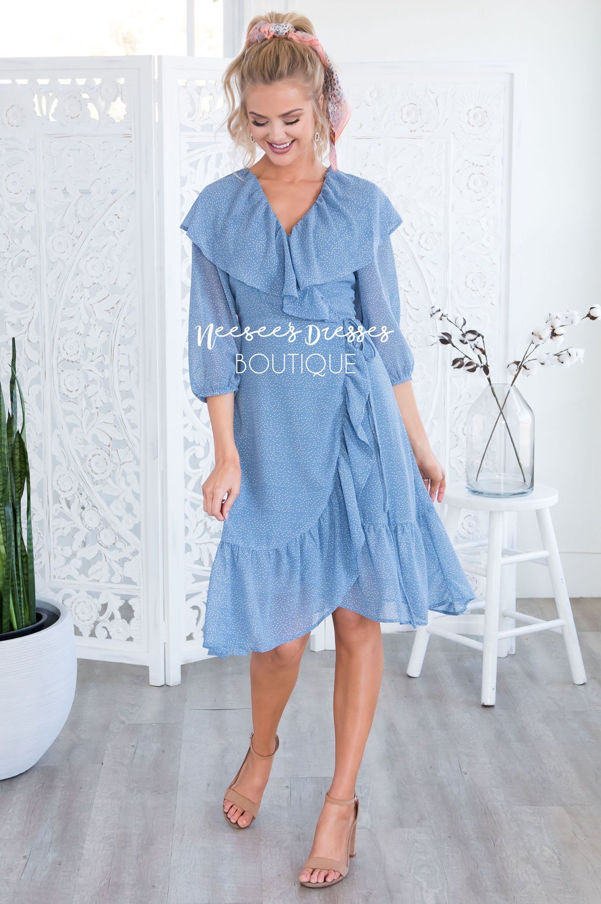 The Taniya Wrap Dress Modest Dresses vendor-unknown