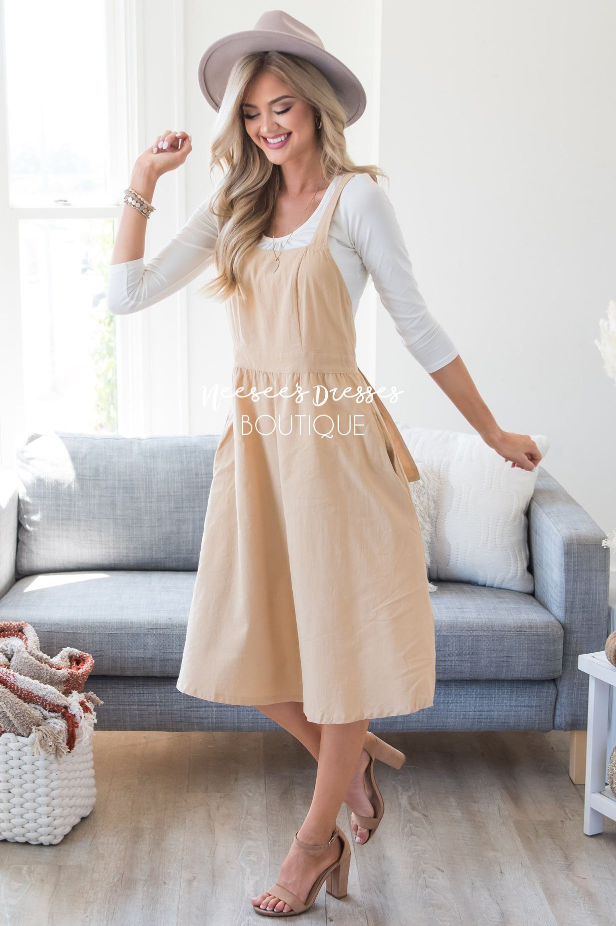 The Averi Overall Dress Modest Dresses vendor-unknown