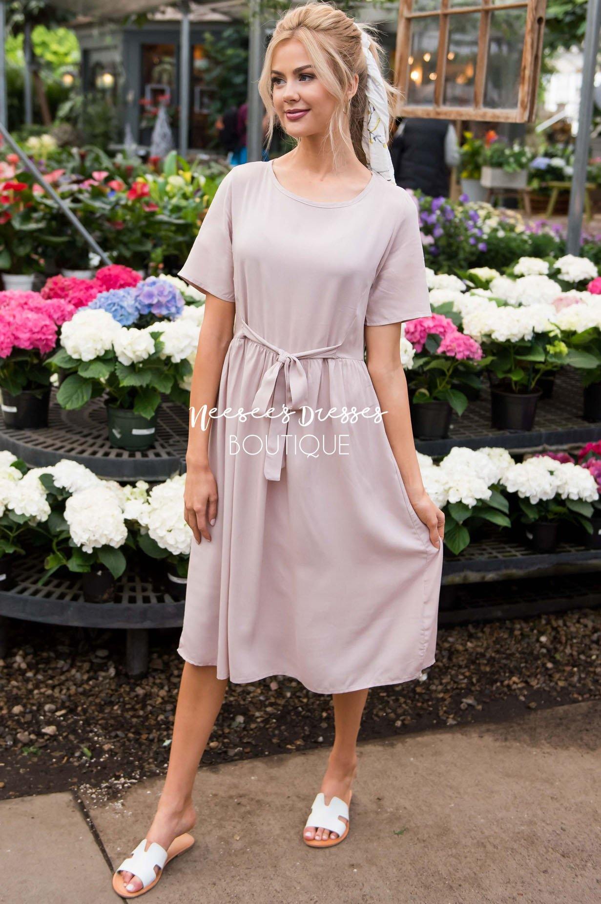 The Jasmine Tie Front Dress Modest Dresses vendor-unknown