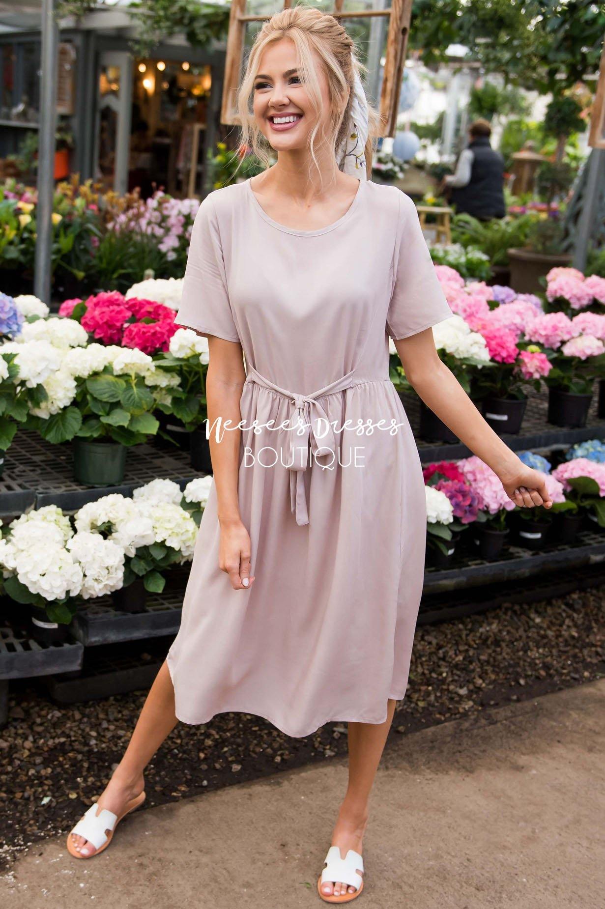 The Jasmine Tie Front Dress Modest Dresses vendor-unknown