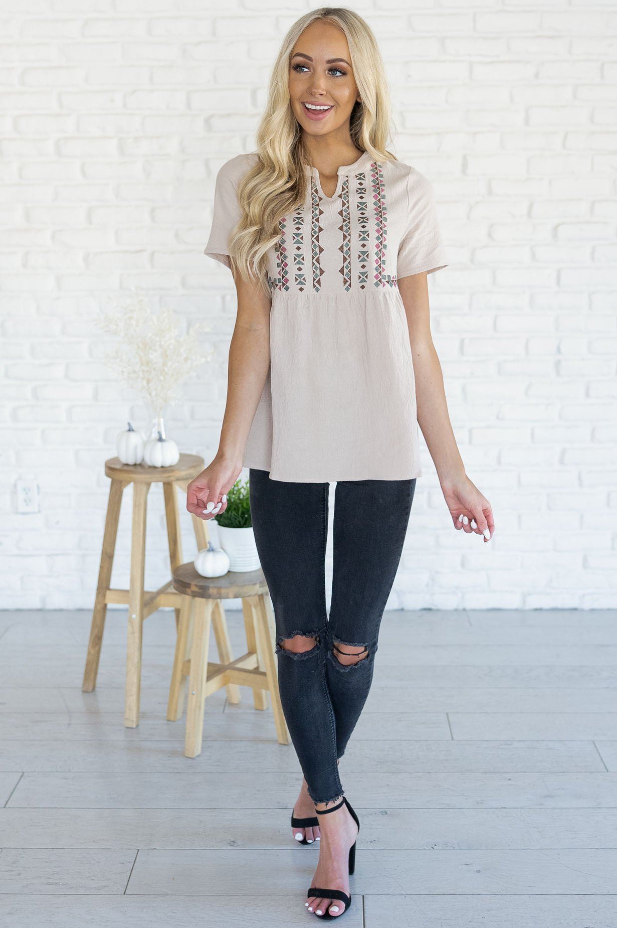 Perfect Getaway Modest Blouse Tops vendor-unknown