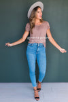 Taupe Chiffon Top Tops vendor-unknown
