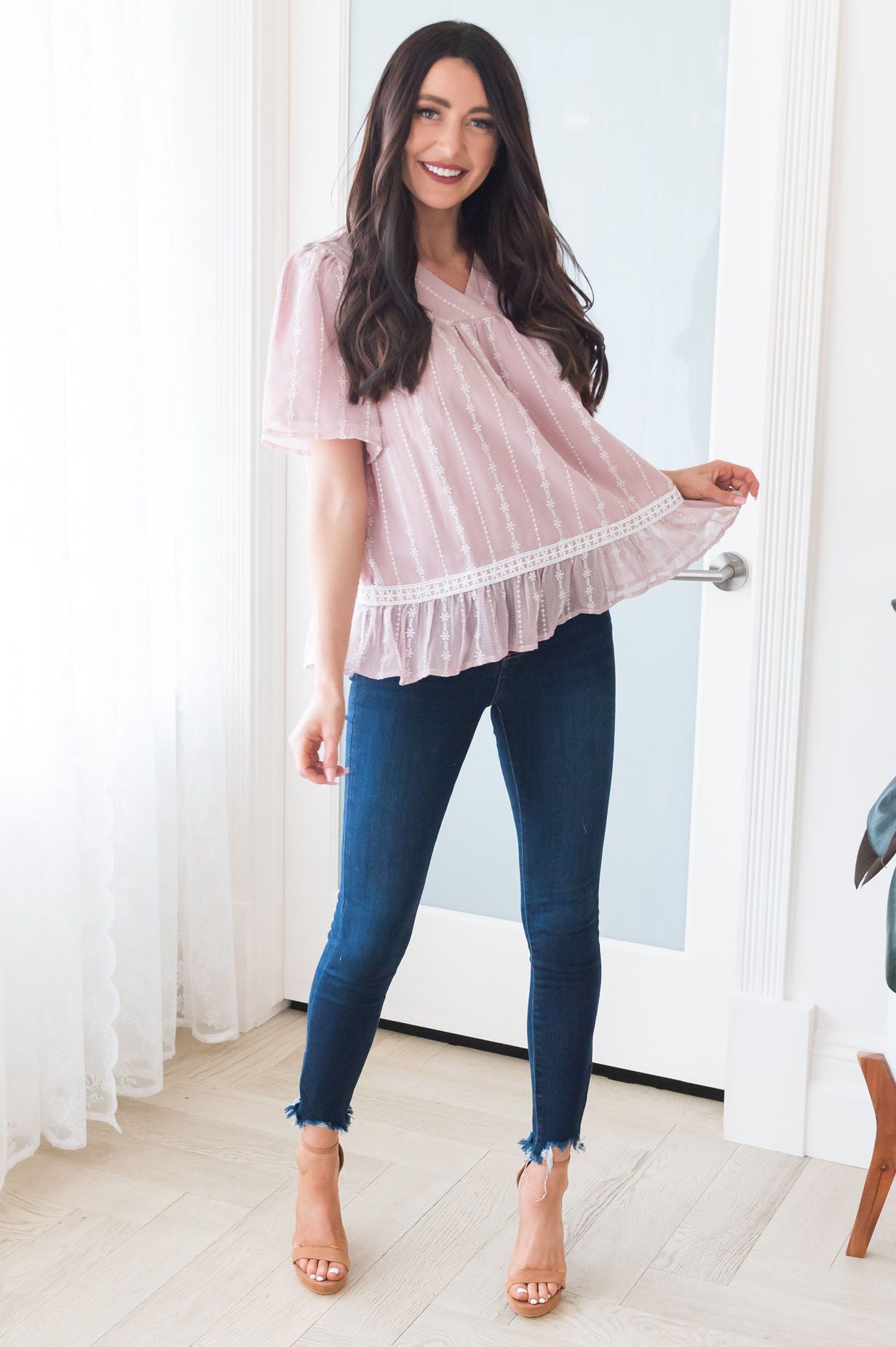 Tea Time Modest Blouse Modest Dresses vendor-unknown