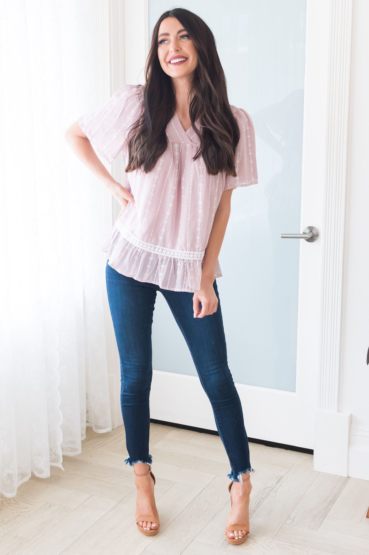 Tea Time Modest Blouse Modest Dresses vendor-unknown