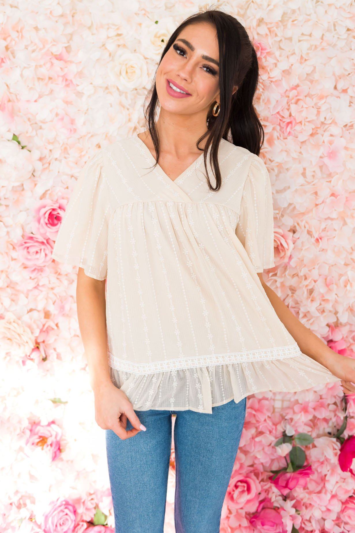 Tea Time Modest Blouse Modest Dresses vendor-unknown