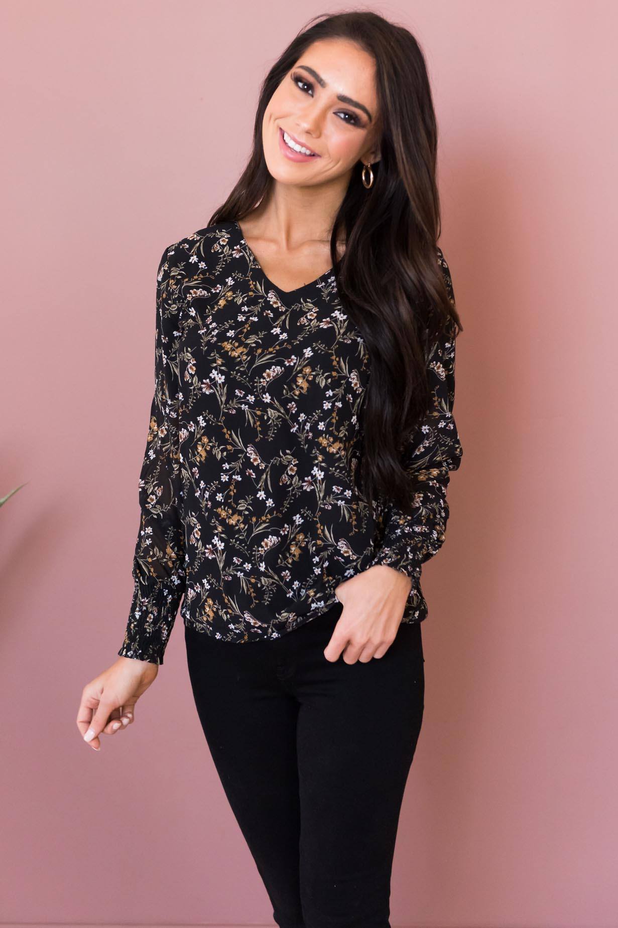 Speak Your Heart Modest Blouse Tops vendor-unknown