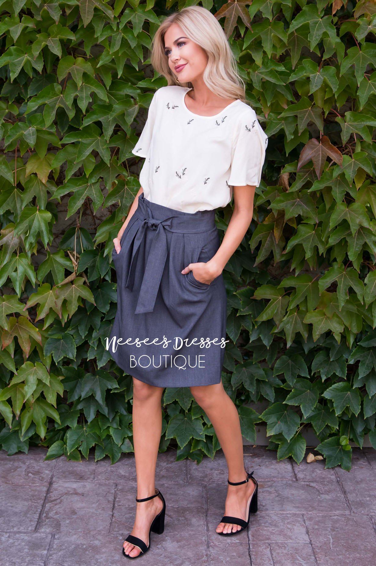 Time Stands Still Tie Skirt Modest Dresses vendor-unknown