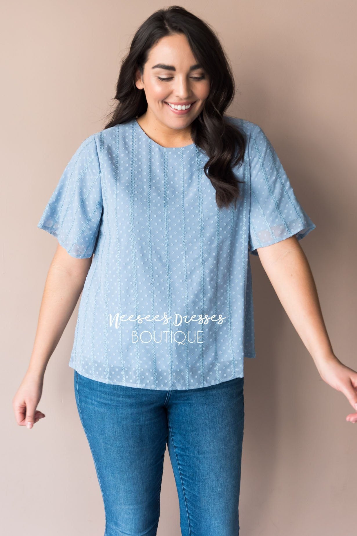 Trustworthy Sheer Modest Blouse Tops vendor-unknown