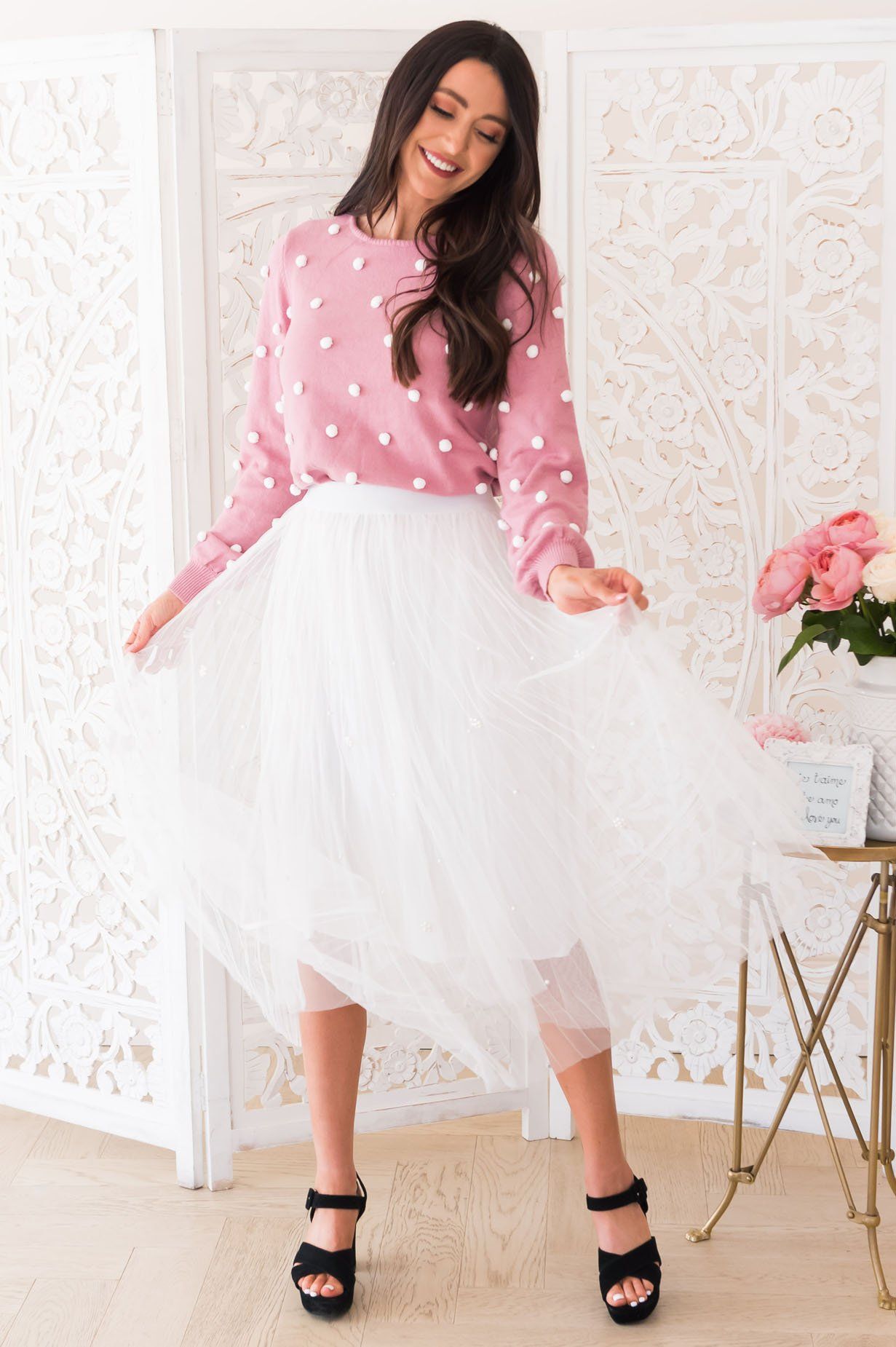 Simply Dazzling Modest Tulle Skirt NeeSee's Dresses