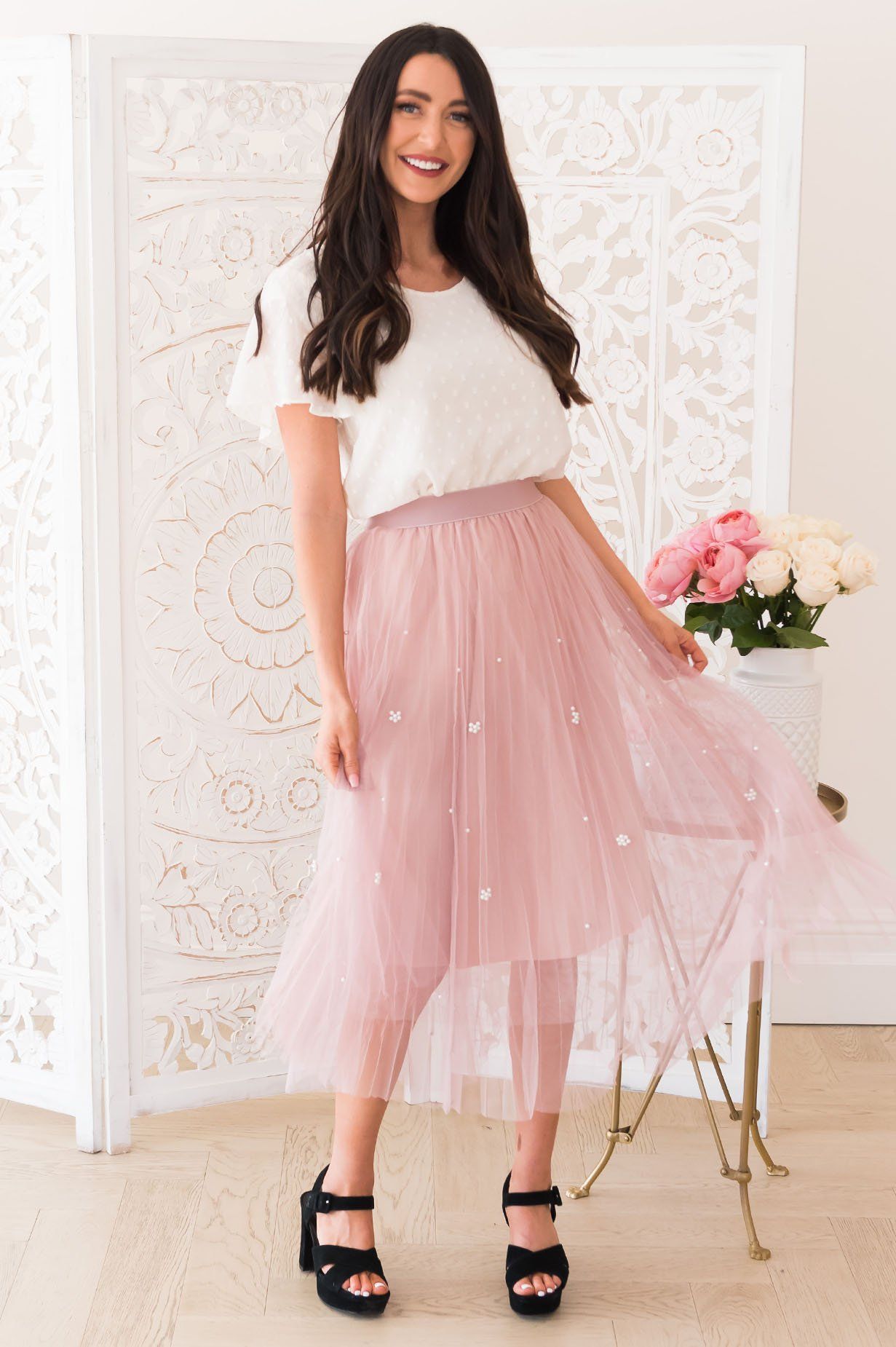 Simply Dazzling Modest Tulle Skirt NeeSee's Dresses