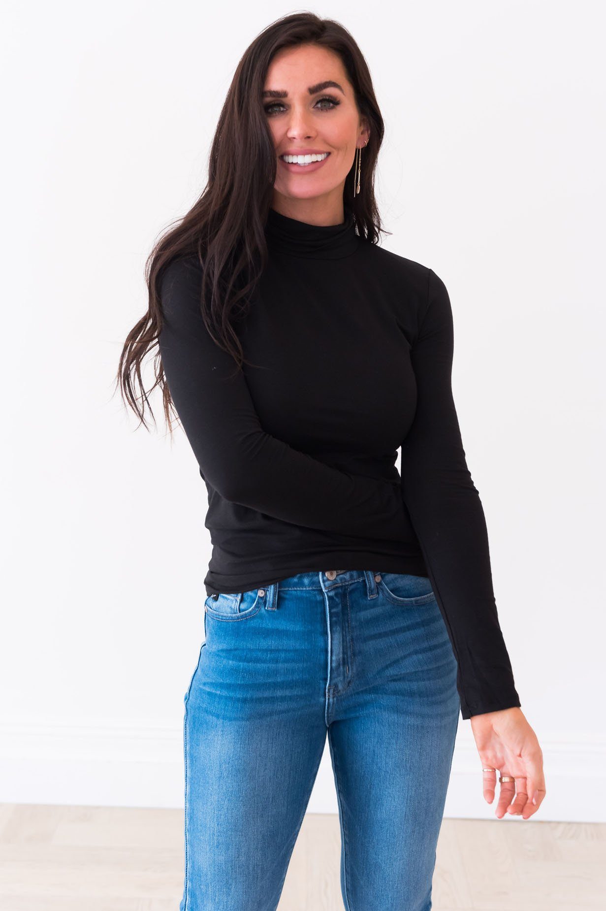 Get Close To Me Modest Turtleneck Tops vendor-unknown