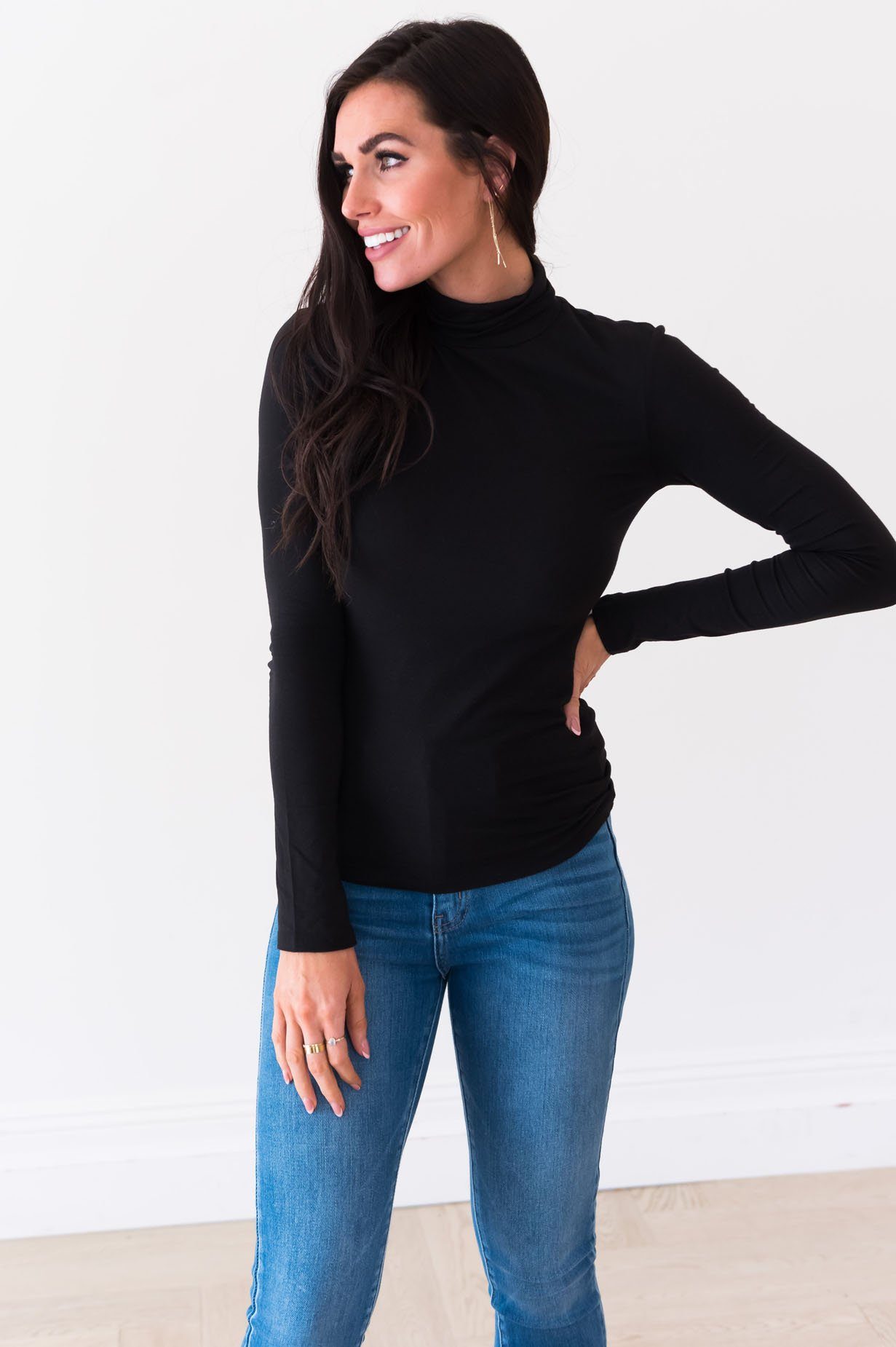 Get Close To Me Modest Turtleneck Tops vendor-unknown