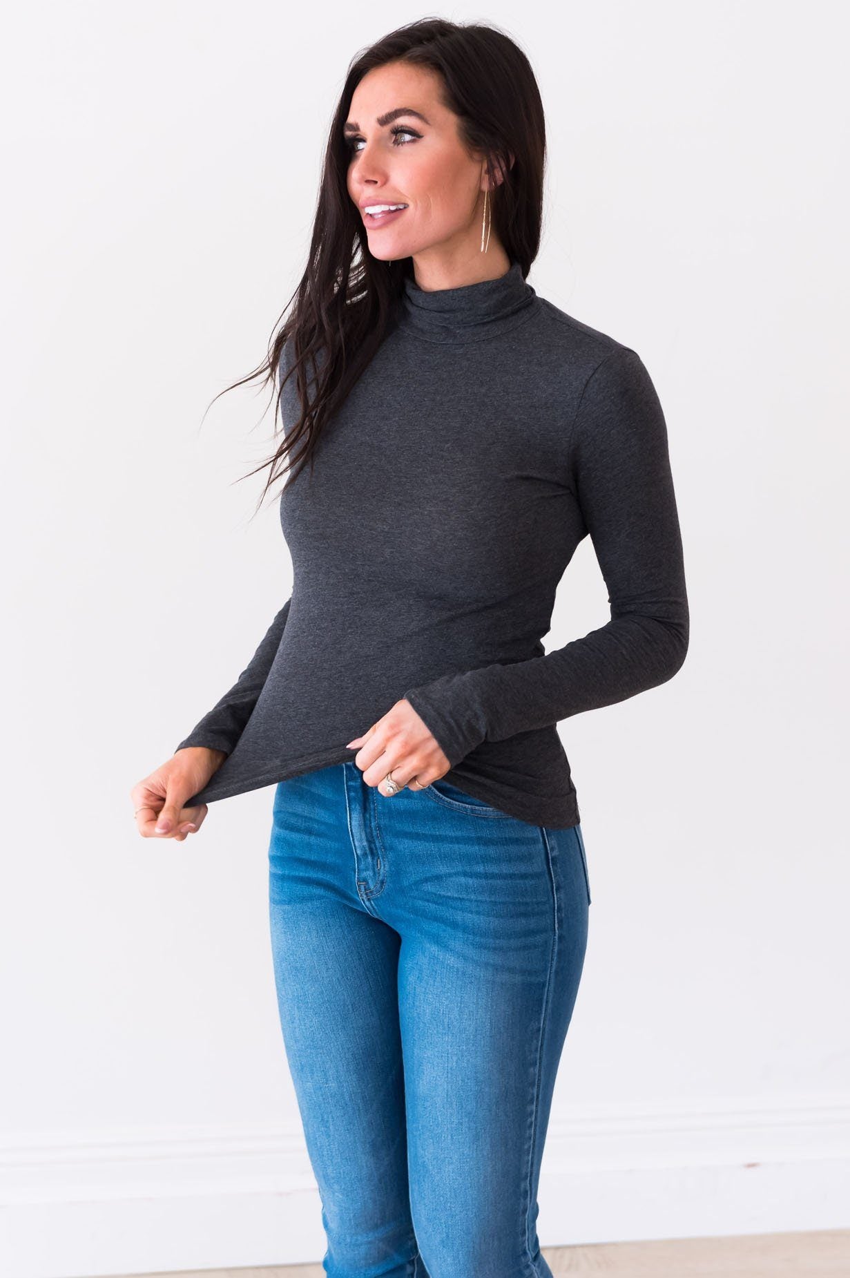 Get Close To Me Modest Turtleneck Tops vendor-unknown