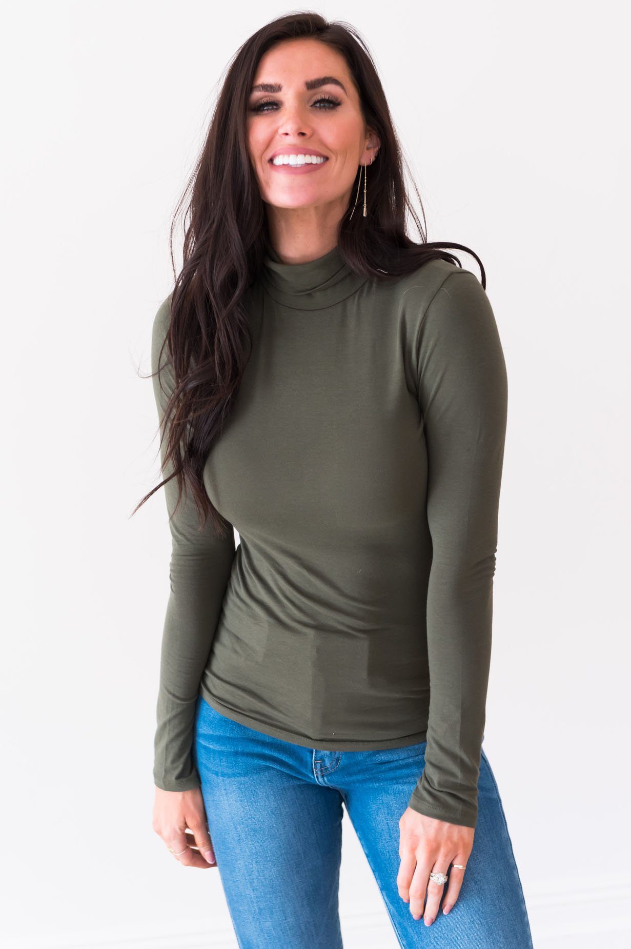Get Close To Me Modest Turtleneck Tops vendor-unknown