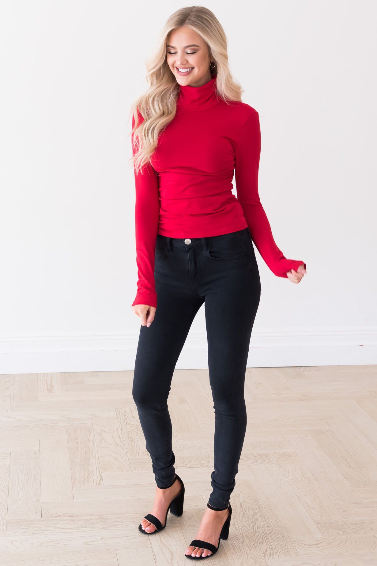 Get Close To Me Modest Turtleneck Tops vendor-unknown