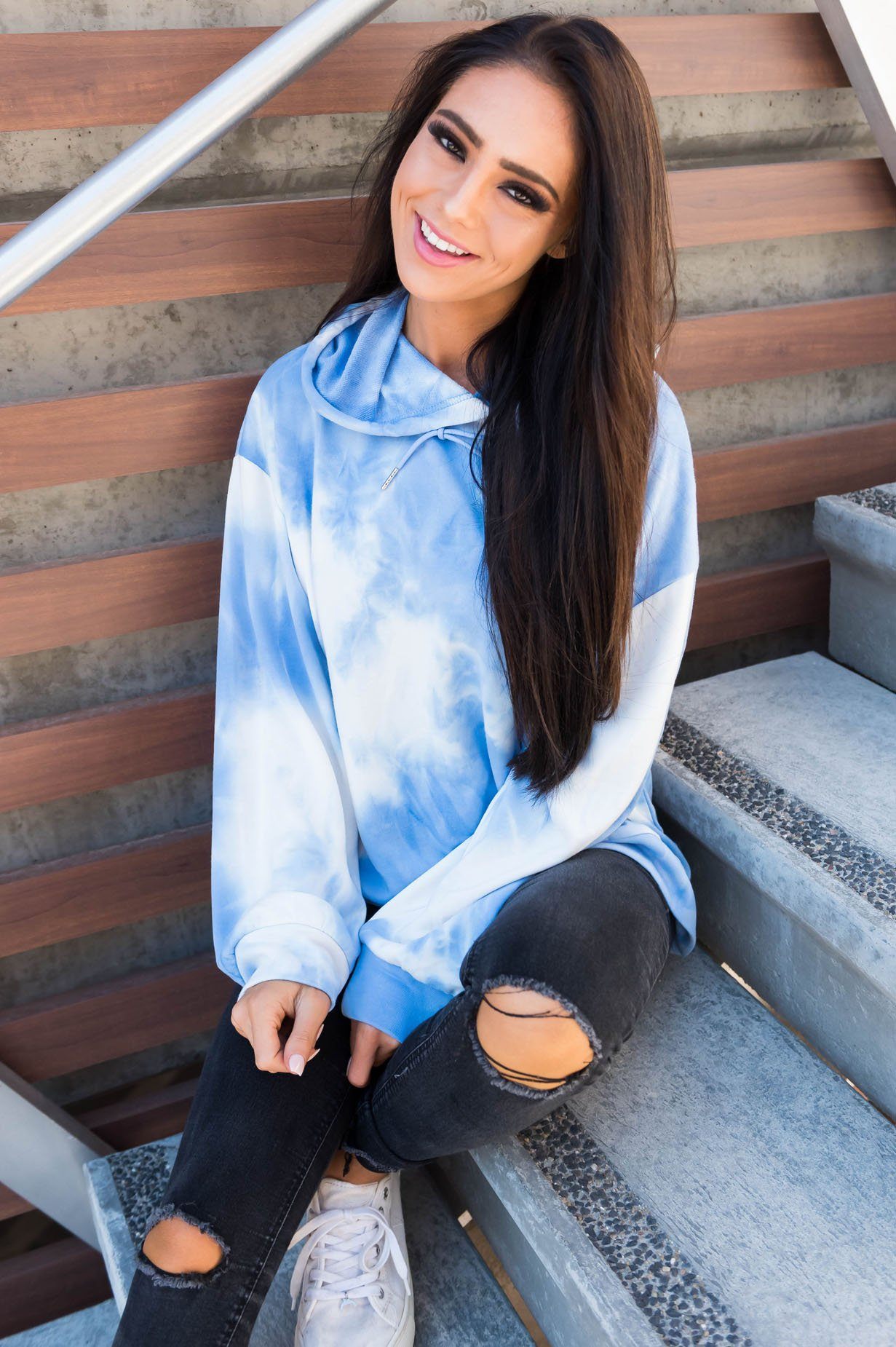 Throw Back Tie Dye Hoodie Modest Dresses vendor-unknown