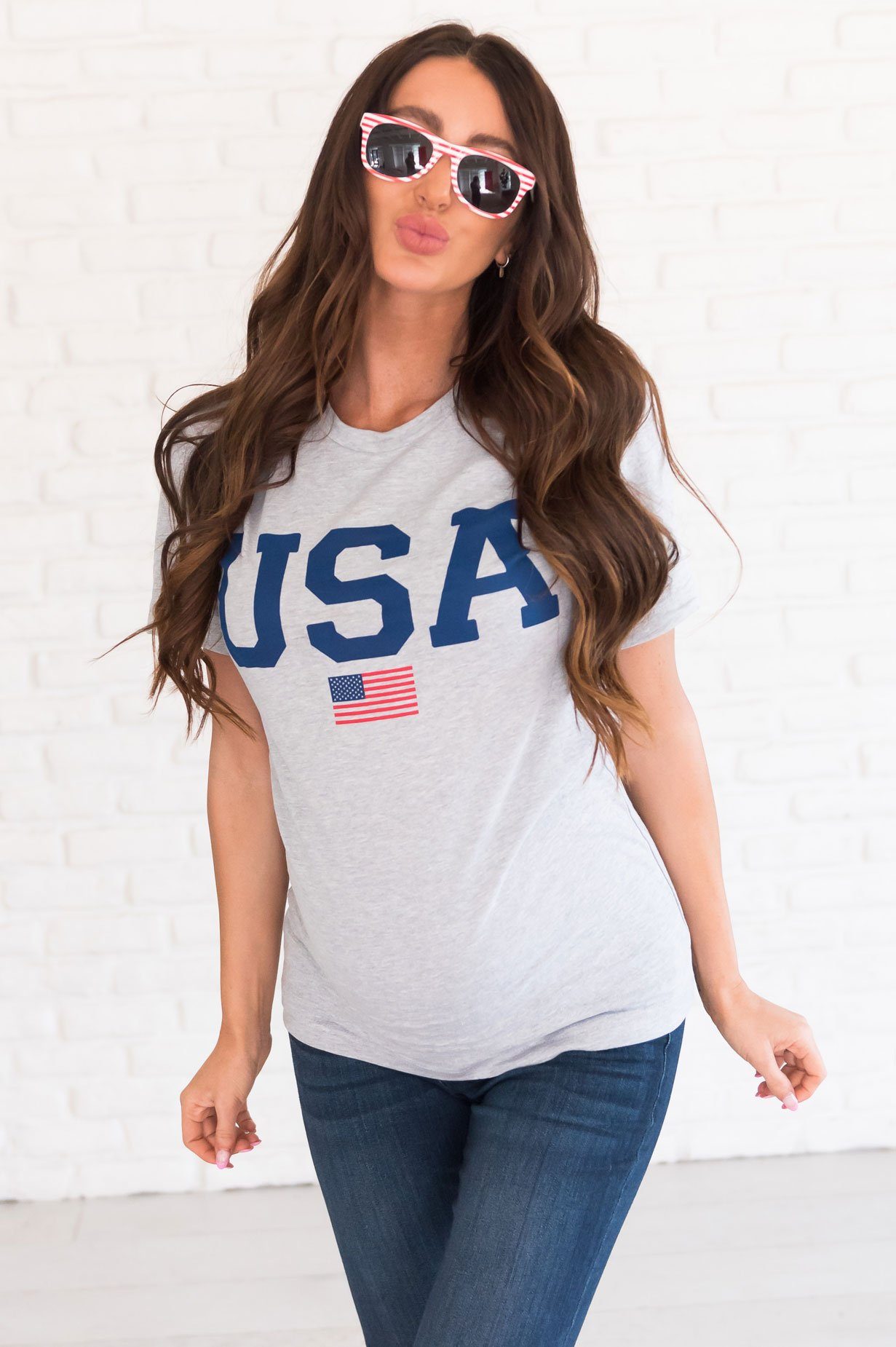 USA Modest Graphic Tee Modest Dresses vendor-unknown