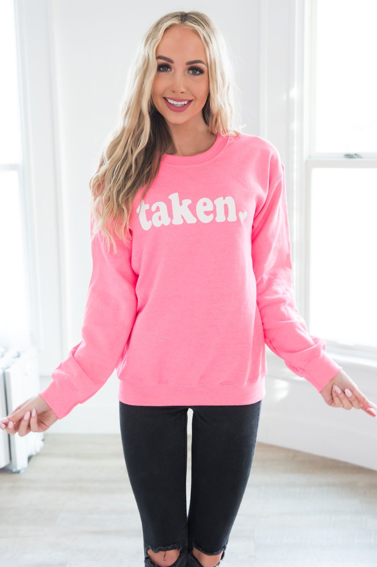 I'm Taken Modest Sweatshirt Modest Dresses vendor-unknown