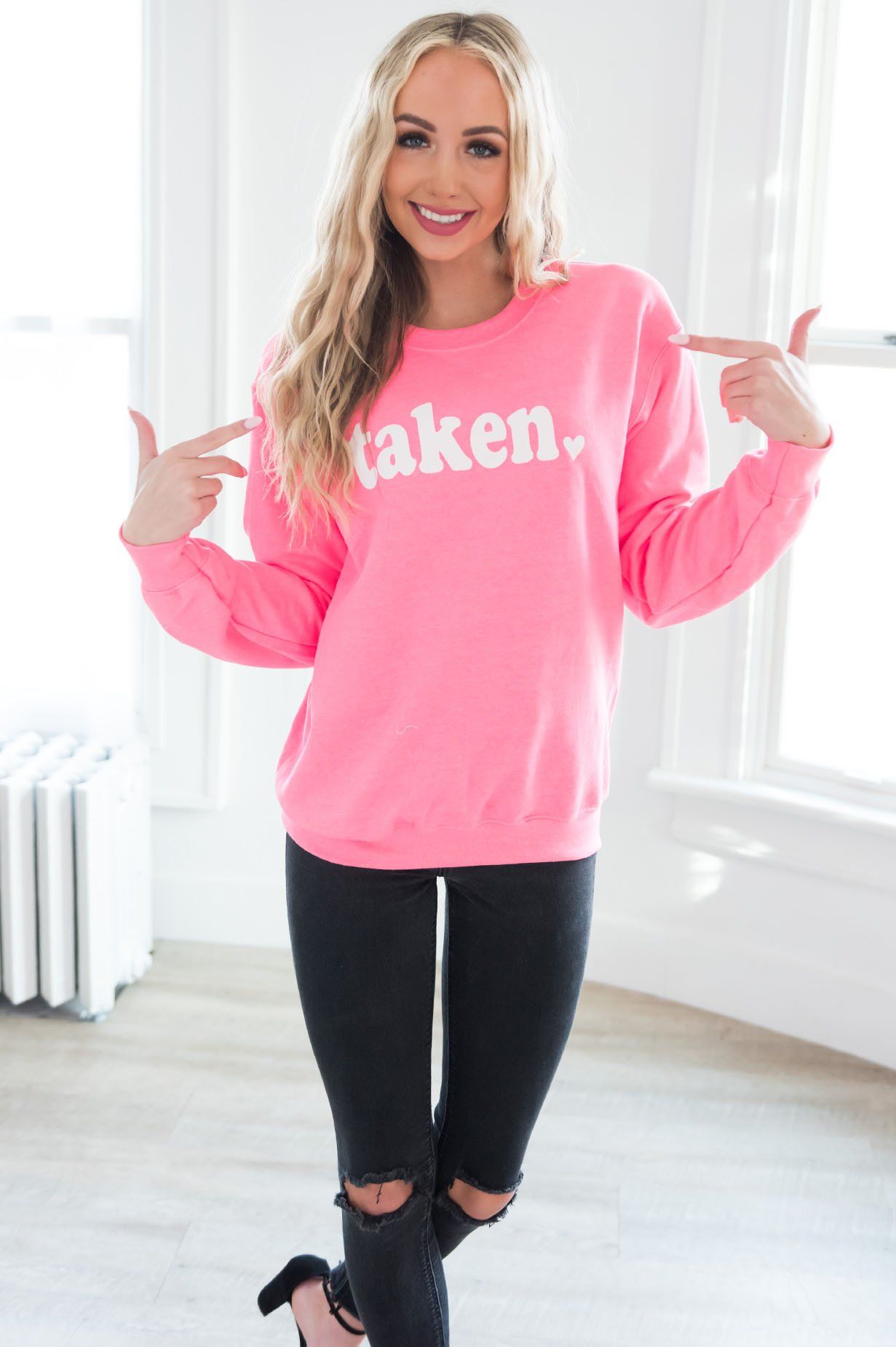 I'm Taken Modest Sweatshirt Modest Dresses vendor-unknown