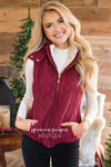 Fur Lined Quilted Vest Tops vendor-unknown 