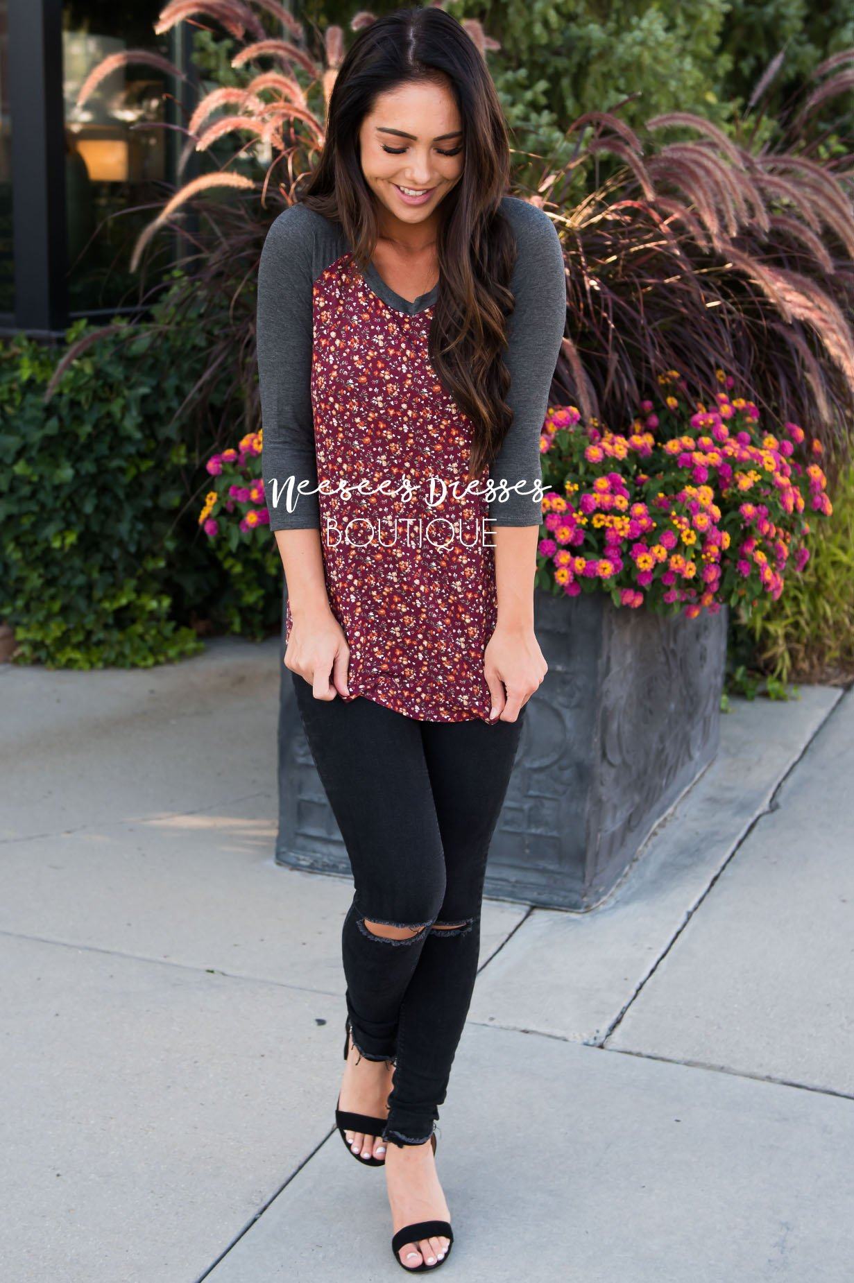 We Stick Together floral top Modest Dresses vendor-unknown