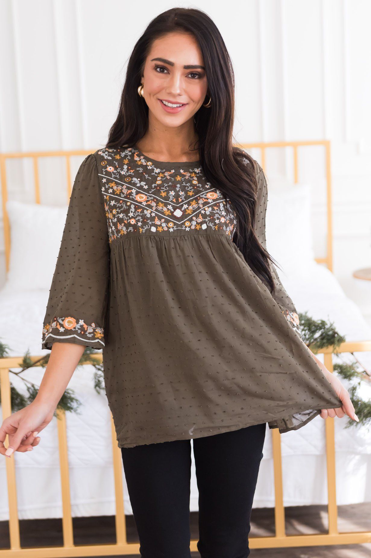 While In Paris Modest Blouse Tops vendor-unknown