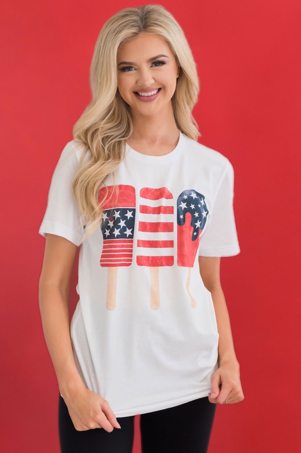 Patriotic Popsicles Modest Graphic Tee Modest Dresses vendor-unknown