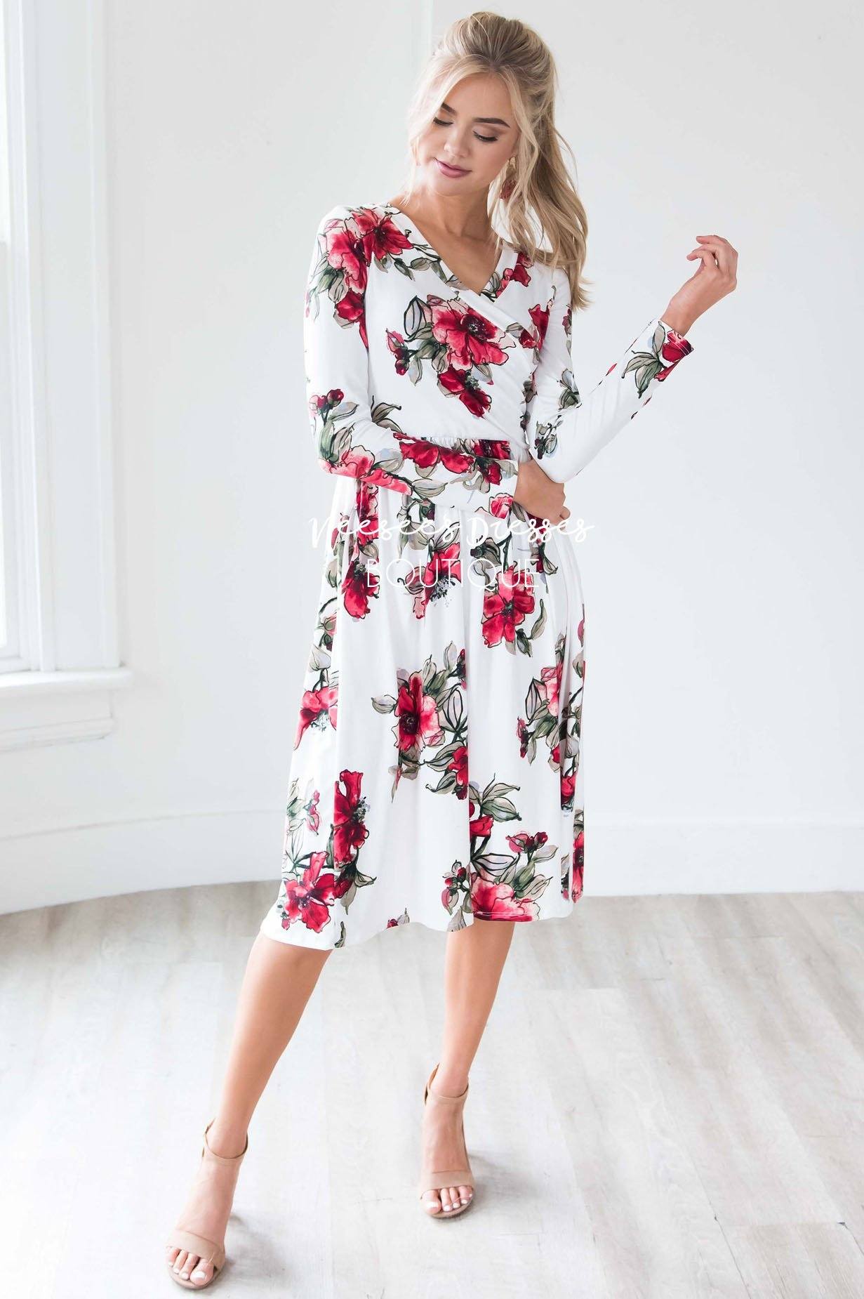 The Maria Cross Front Dress Modest Dresses vendor-unknown