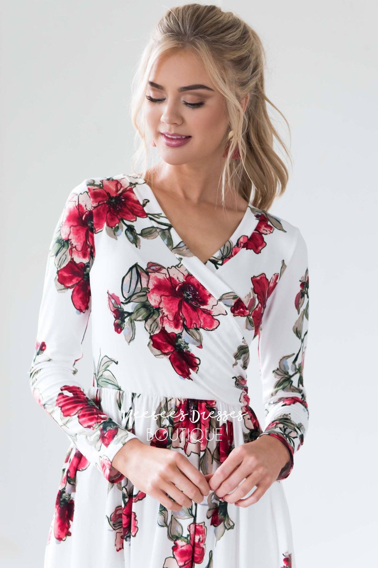 The Maria Cross Front Dress Modest Dresses vendor-unknown