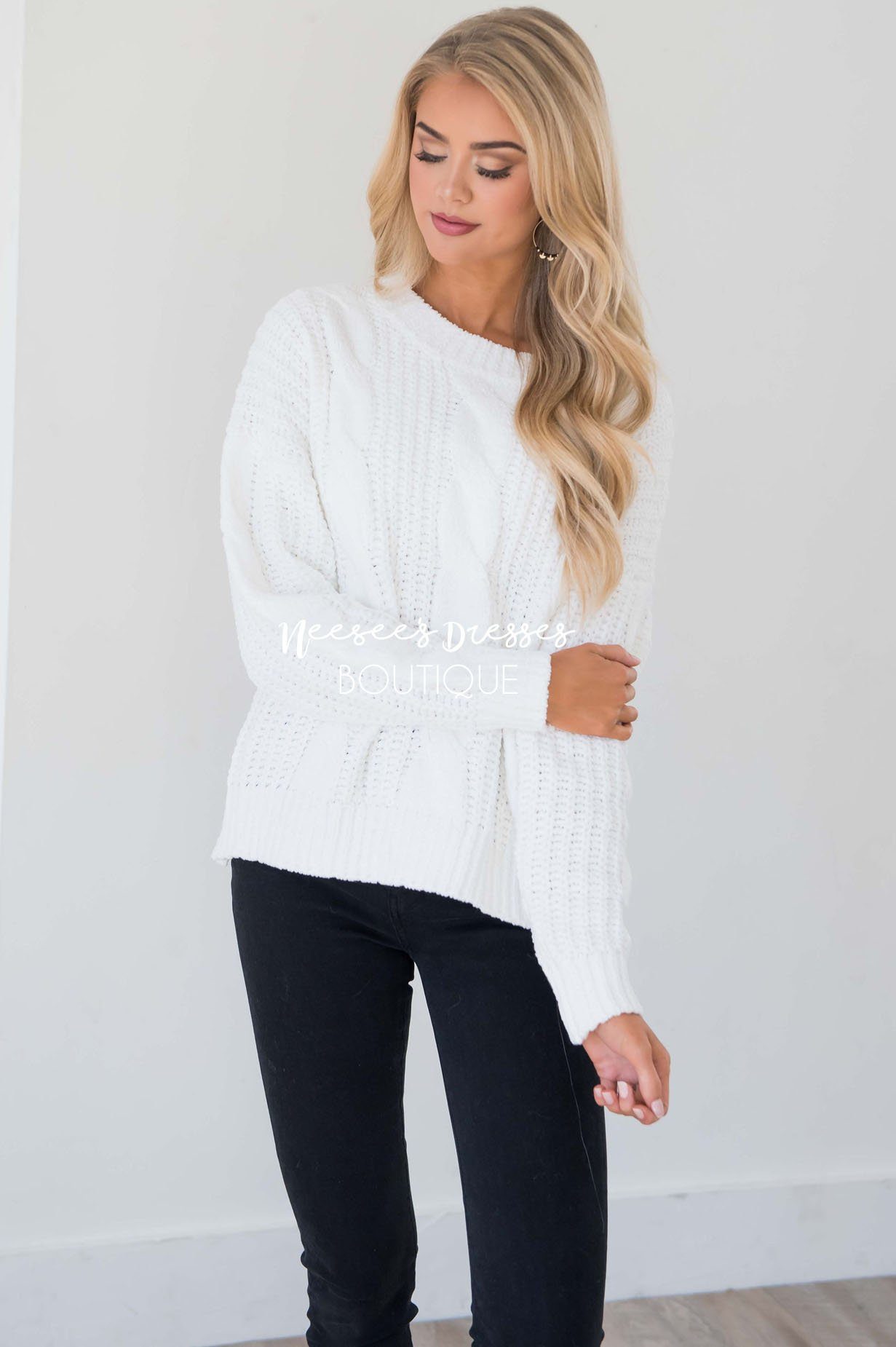 Snowy Nights Chunky Knit Sweater Tops vendor-unknown