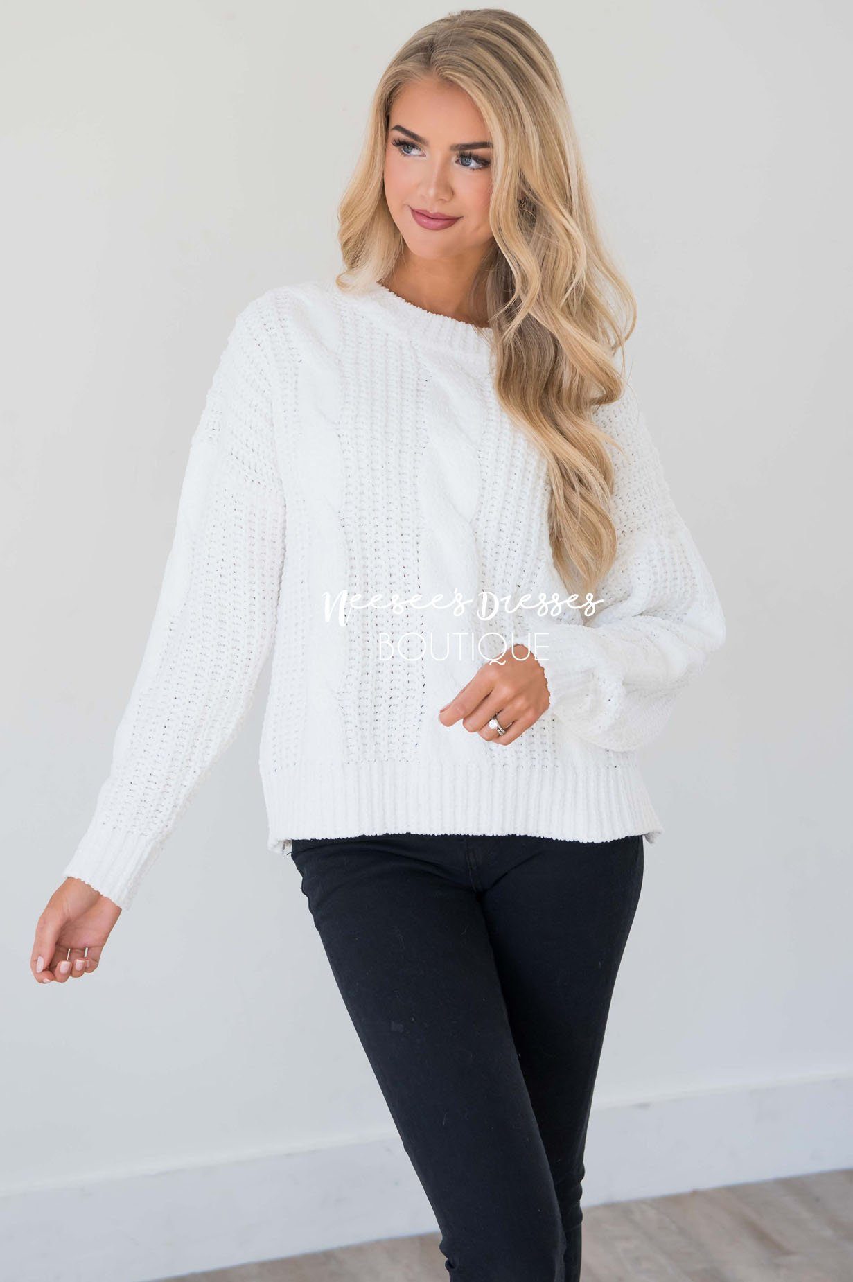Snowy Nights Chunky Knit Sweater Tops vendor-unknown
