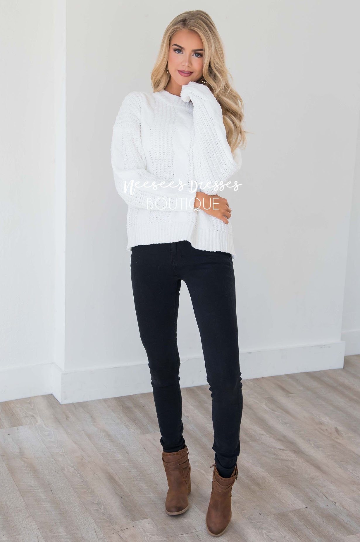 Snowy Nights Chunky Knit Sweater Tops vendor-unknown