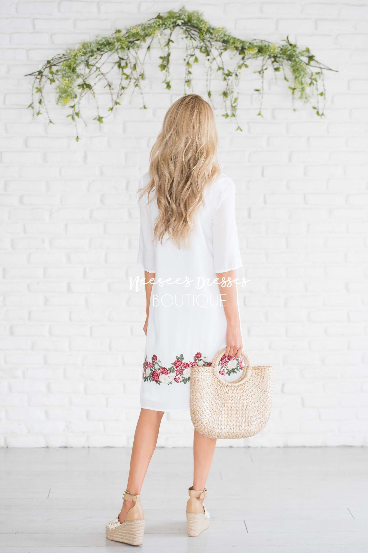 The Josie Embroidered Dress Modest Dresses vendor-unknown