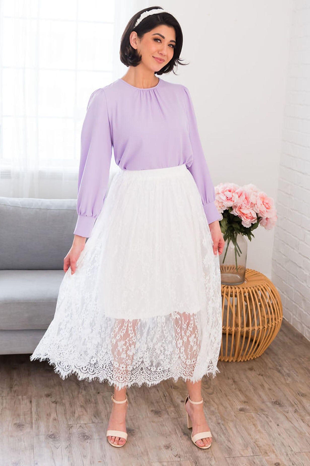 Delicate Lace Modest Maxi Skirt Skirts vendor-unknown