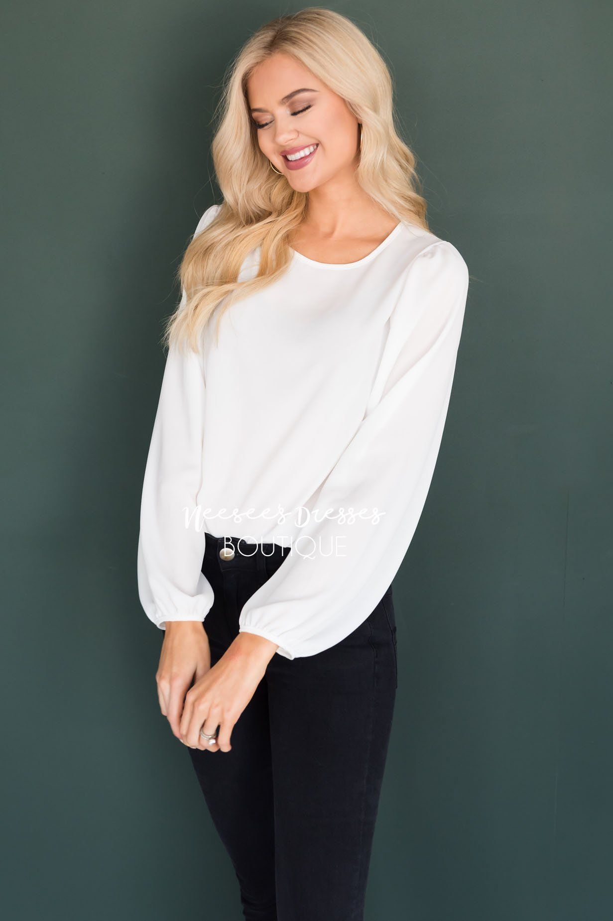 Business As Usual Modest Blouse Tops vendor-unknown