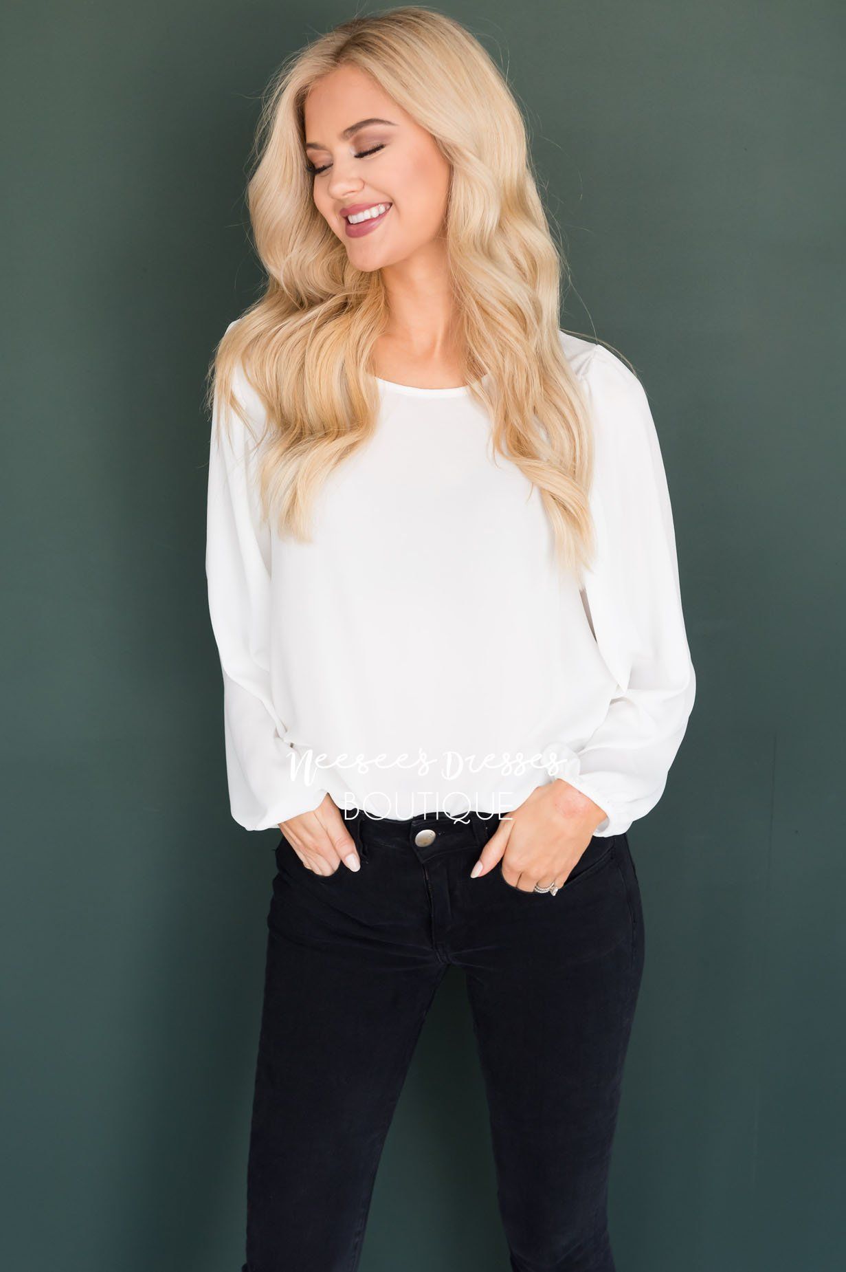 Business As Usual Modest Blouse Tops vendor-unknown