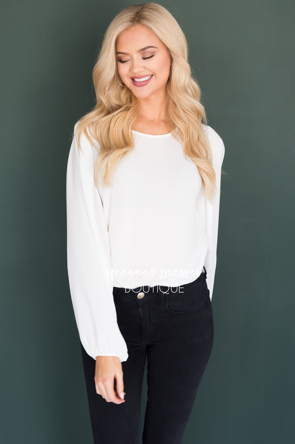 Business As Usual Modest Blouse Tops vendor-unknown