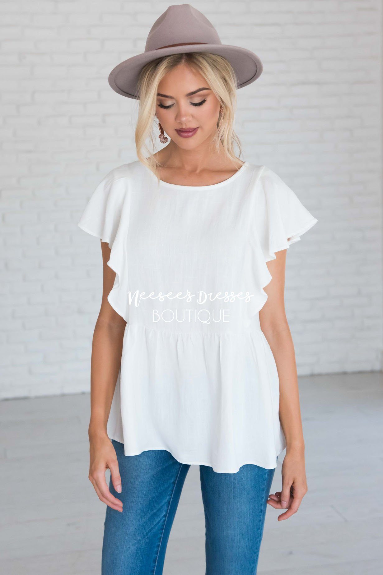 Thankful Heart Peplum Modest Dresses vendor-unknown