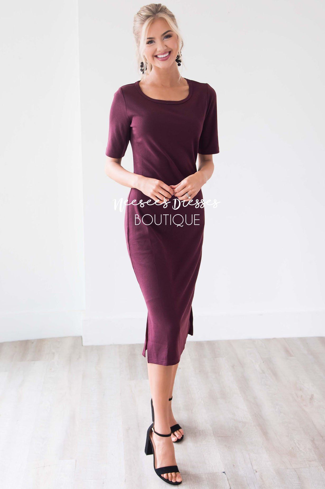 The Rosemary Button Detail Dress Modest Dresses vendor-unknown